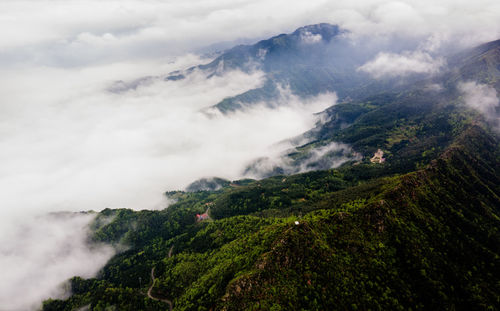 Scenic view of mountains against sky