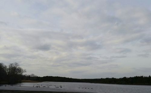 Scenic view of landscape against cloudy sky