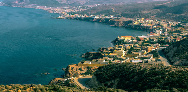 High angle view of residential district