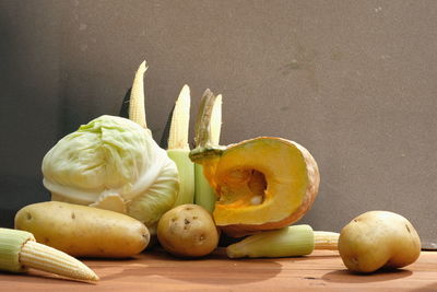 Close-up of fruits on table