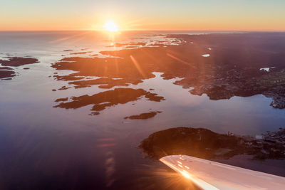 Scenic view of seascape during sunset