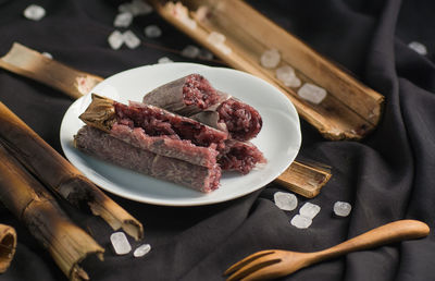 Chocolate cake in plate