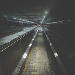 Railroad track at night