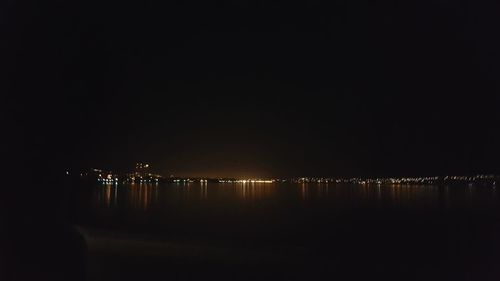 View of calm sea at night