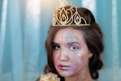 Close-up portrait of a young woman