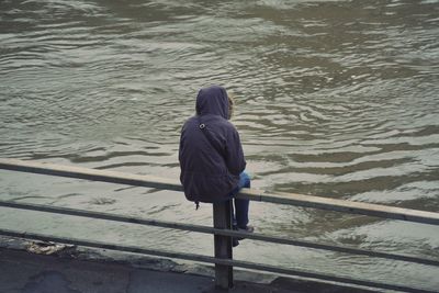 People standing in lake