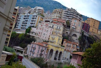 Low angle view of buildings in city