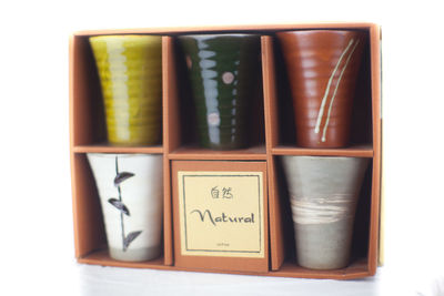 Close-up of white box