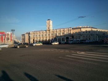 View of buildings along road