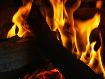 Close-up of fire pit at night