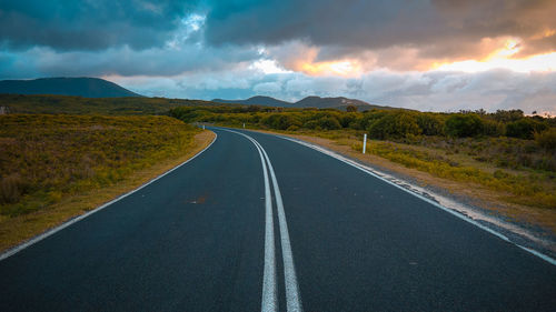 Road at sunset - wilsons promontory - australia