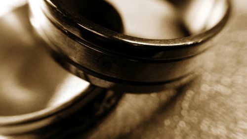 Close-up of key on table