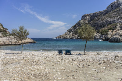 Scenic view of beach against sky