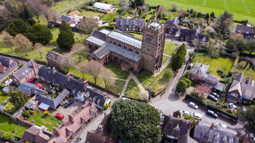 Cheshire , great budworth , st mary and all saints church. drone photo 2022