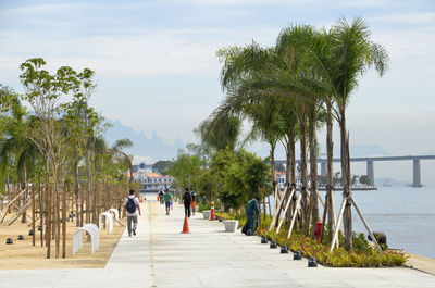 People walking on footpath