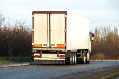 View of truck on road against sky