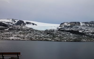 Scenic view of snowcapped mountains