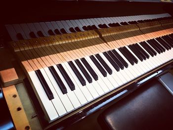 Close-up of piano keys