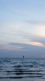 Scenic view of sea against sky at sunset