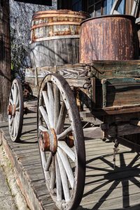 Barrels on wagon wheel