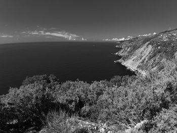 High angle view of sea against sky