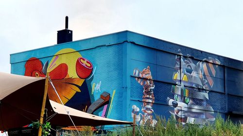 Low angle view of building against sky