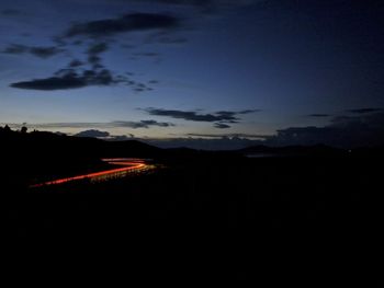 Silhouette landscape against sky at sunset