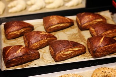 High angle view of food on table
