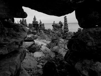 Rock formations at seaside