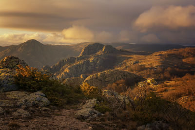 Scenic view of mountains against sky