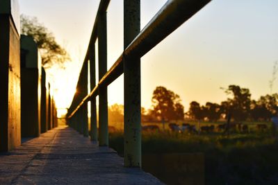 Bridge against sky during sunset