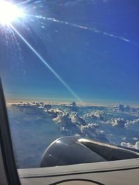 Aerial view of landscape against blue sky