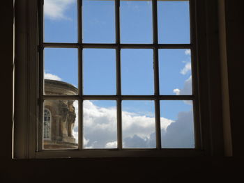 Sky seen through glass window