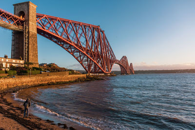 View of bridge over calm river