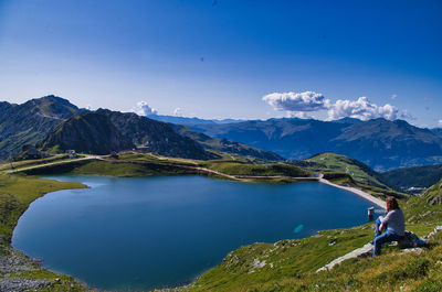 Scenic view of lake against mountains