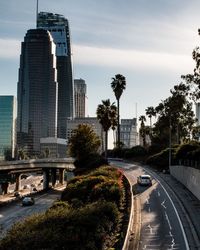 View of skyscrapers in city