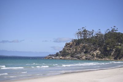 Scenic view of beach and sea against sky