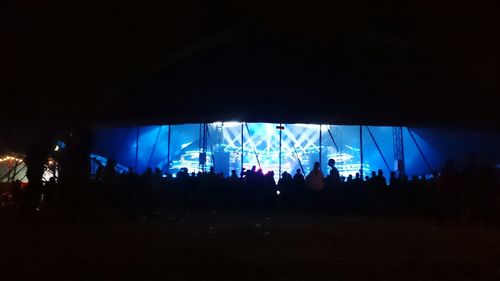 Blurred motion of people at night