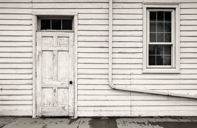Closed door of building