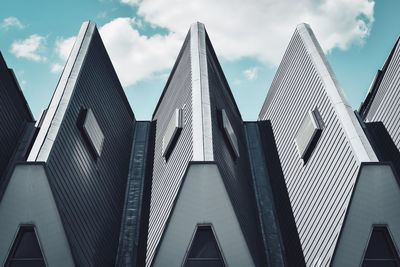 Low angle view of modern buildings against sky