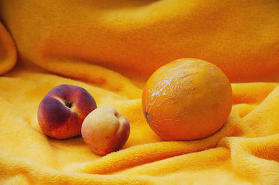 High angle view of oranges on table