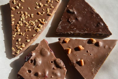 Close-up of caramel chocolate served in plate