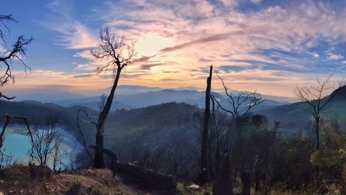 Scenic view of landscape against sky during sunset