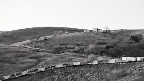 Scenic view of landscape against clear sky