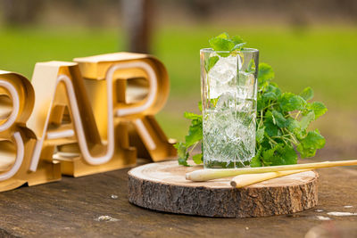 Close-up of food on table
