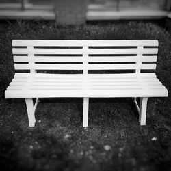 Empty bench in park