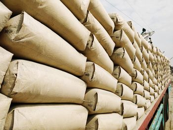 Stack of sacks on truck