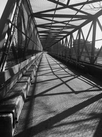 Shadow of bridge in city