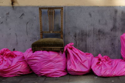 Close-up of pink wall