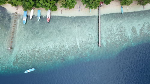 High angle view of beach